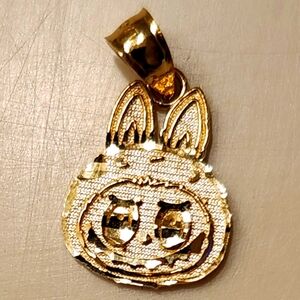 10kt Real Solid Gold Labubu Pendant
